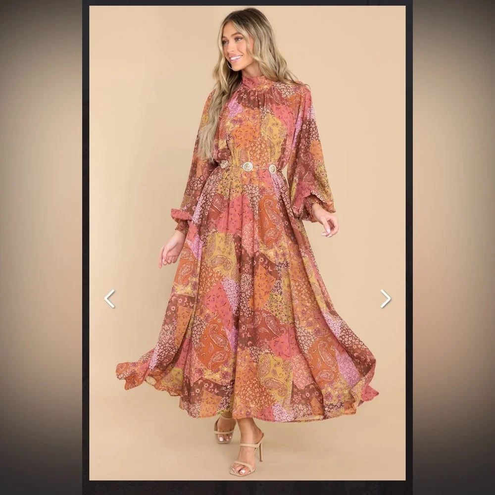 Thankful For You Orange Multi Print Maxi Dress
AURA size medium NWT - Picture 6 of 11